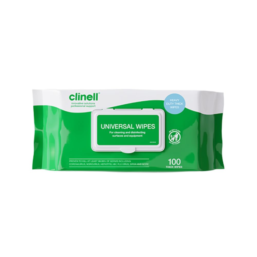 Clinell Universal Wipes Heavy Duty 100 lingettes